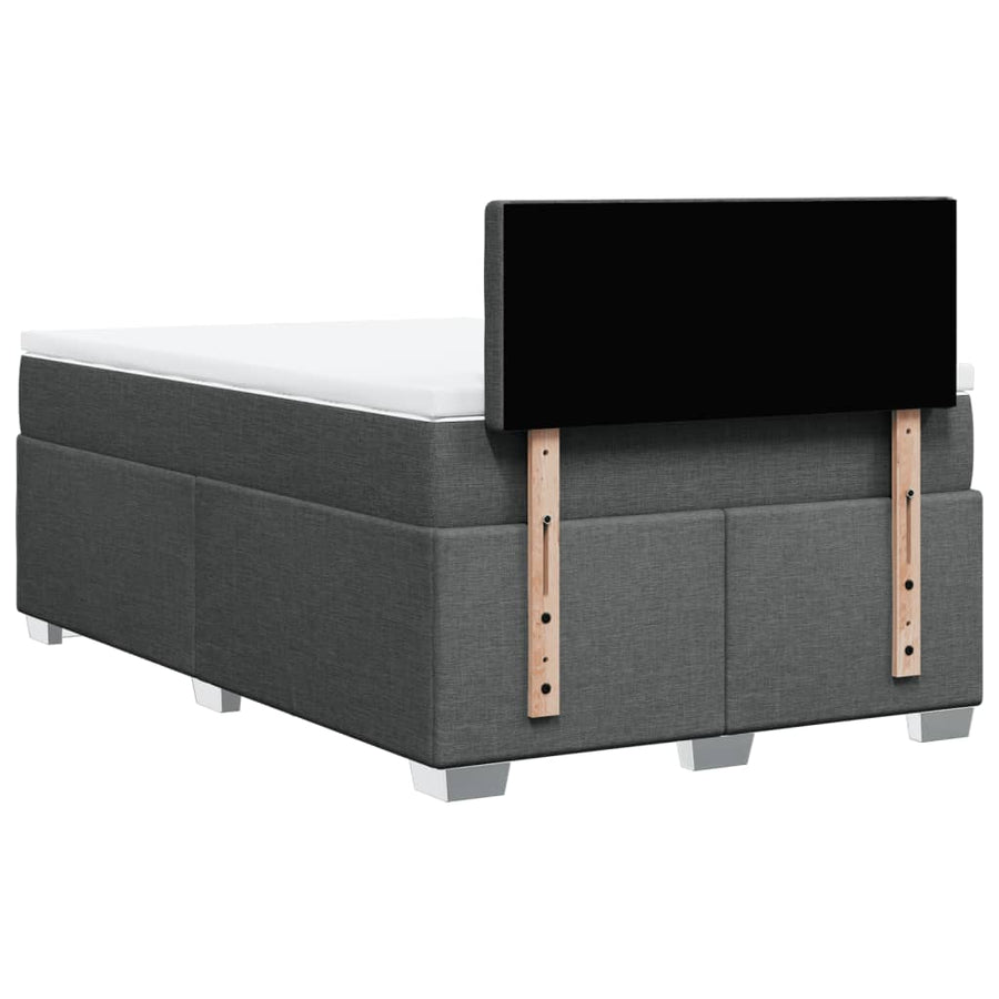 Boxspring met matras stof donkergrijs 120x190 cm