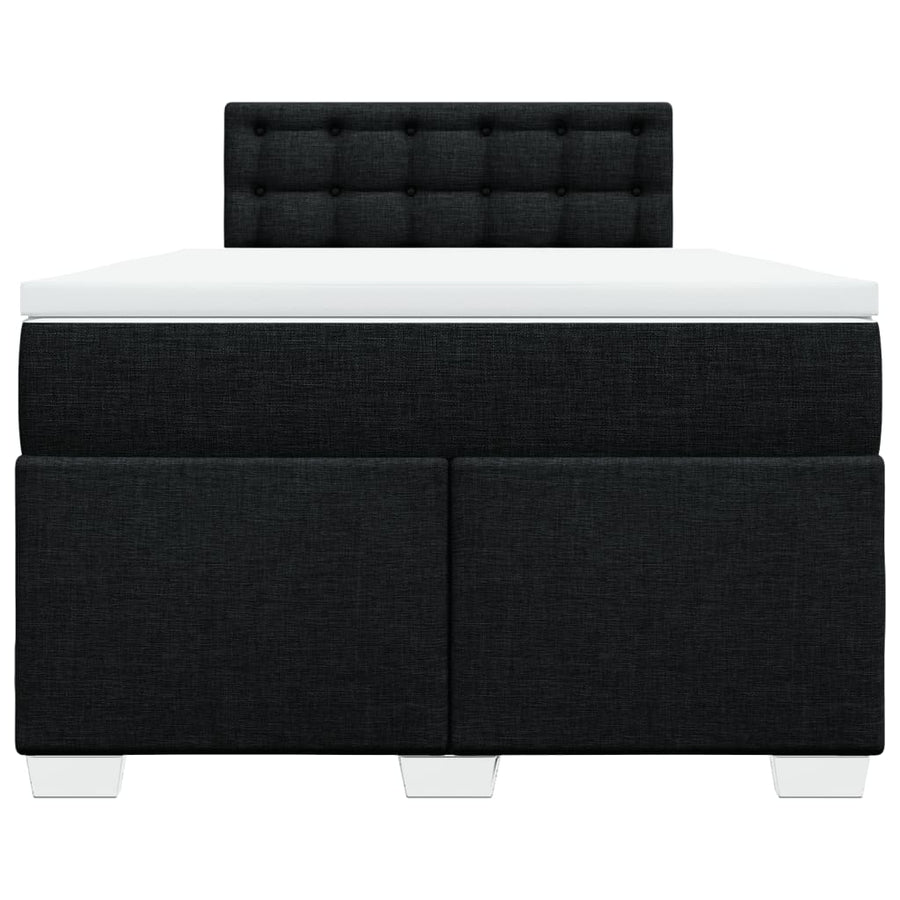 Boxspring met matras stof zwart 120x190 cm