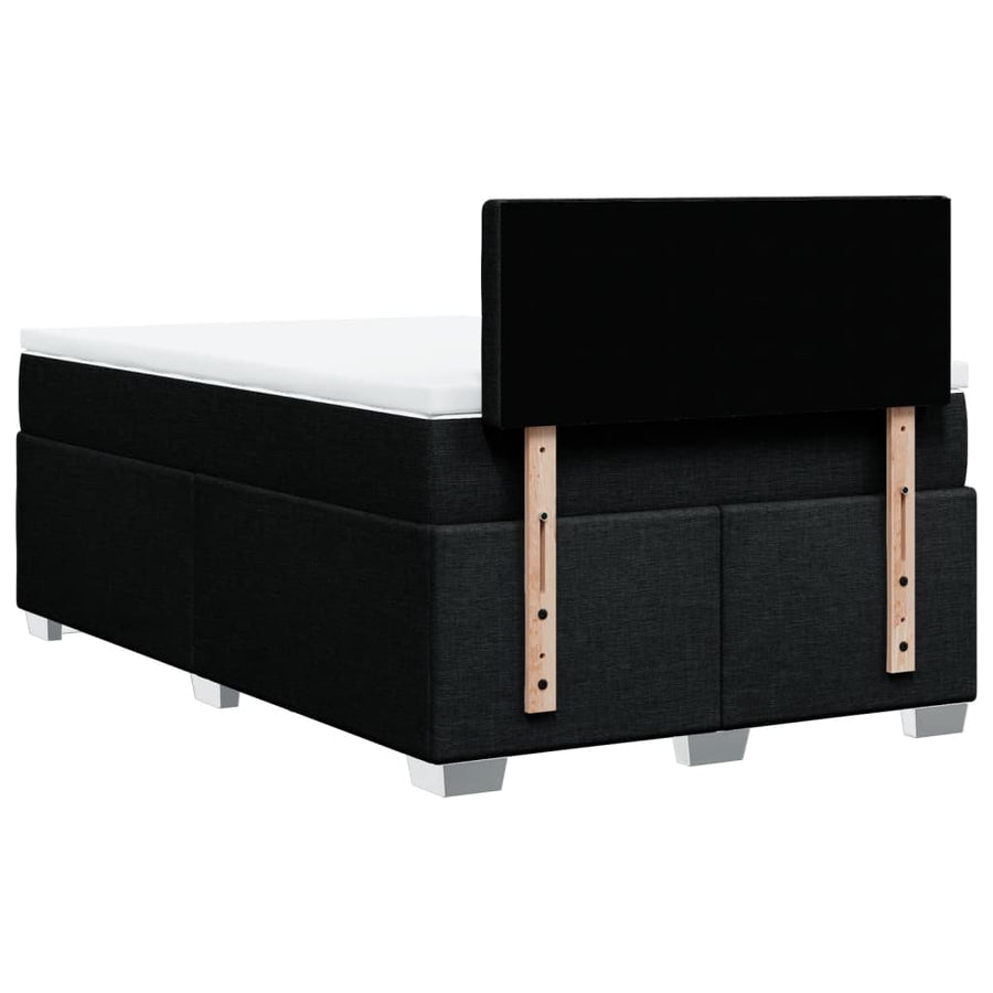 Boxspring met matras stof zwart 120x190 cm