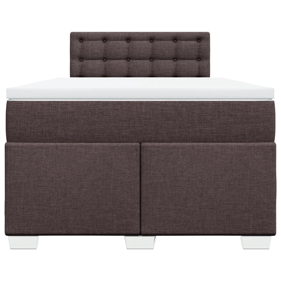 Boxspring met matras stof donkerbruin 120x190 cm