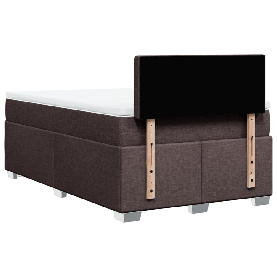 Boxspring met matras stof donkerbruin 120x190 cm
