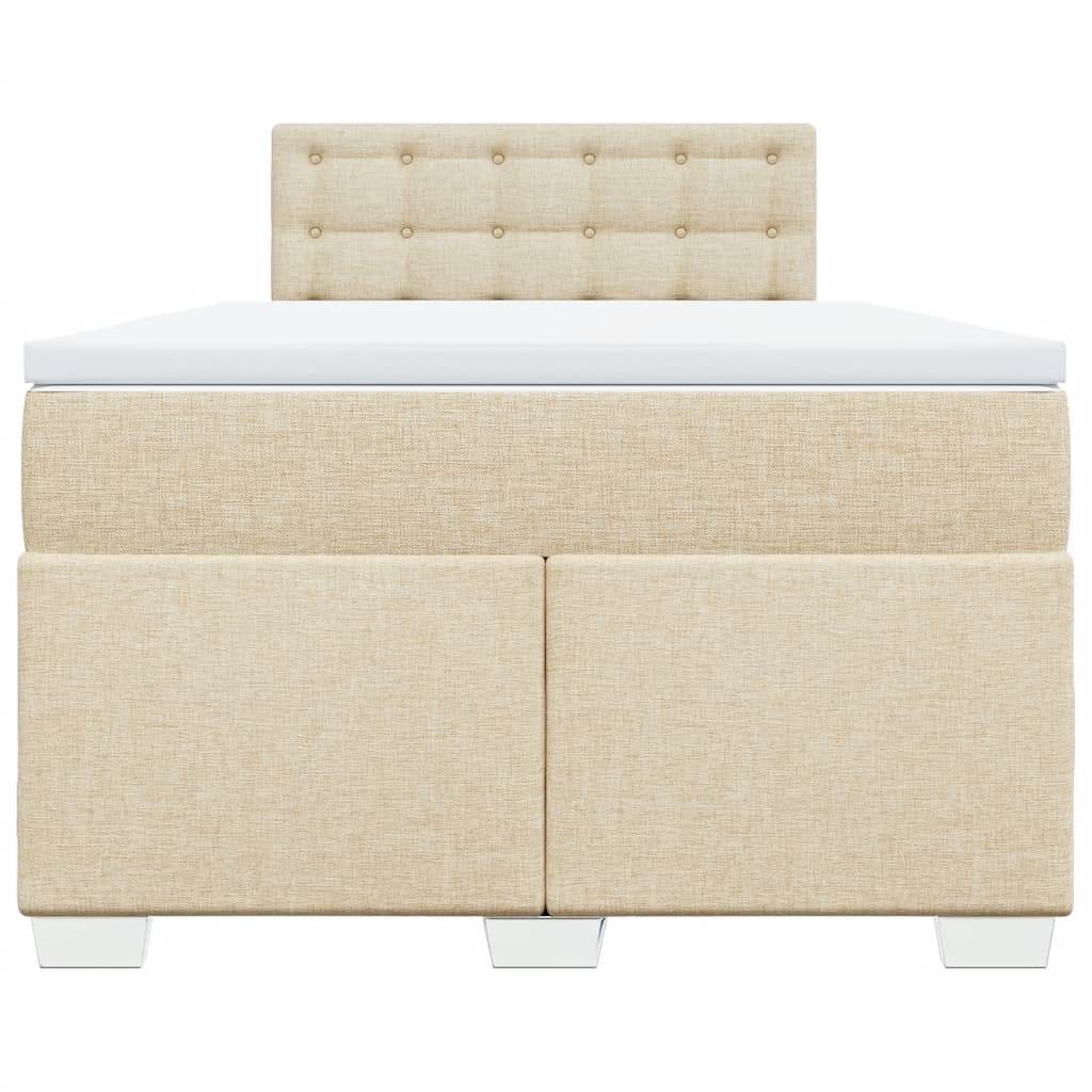 Boxspring met matras stof crèmekleurig 120x190 cm