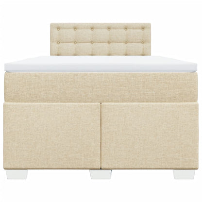 Boxspring met matras stof crèmekleurig 120x190 cm