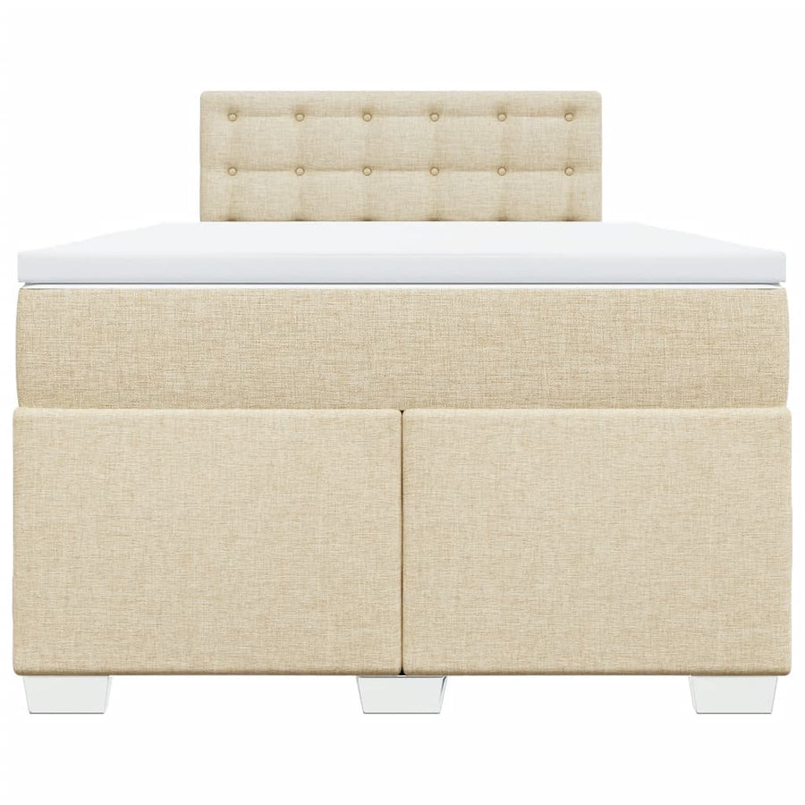 Boxspring met matras stof crèmekleurig 120x190 cm