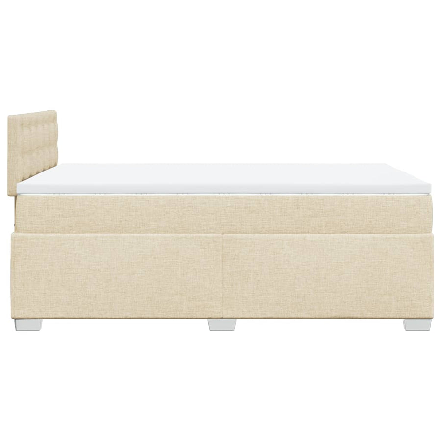 Boxspring met matras stof crèmekleurig 120x190 cm