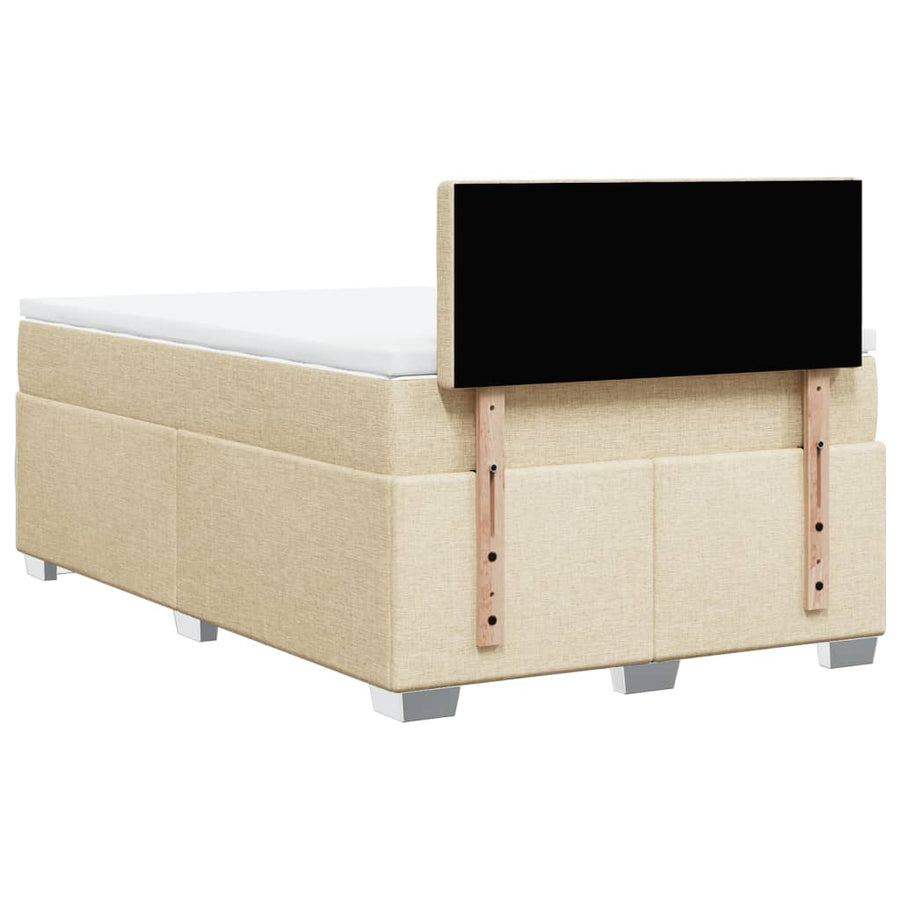 Boxspring met matras stof crèmekleurig 120x190 cm