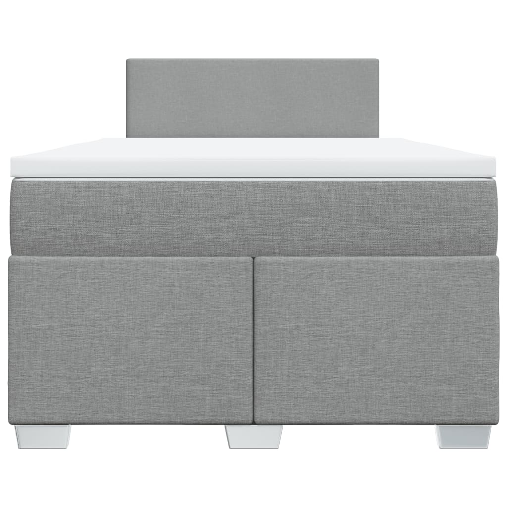 Boxspring met matras stof lichtgrijs 120x200 cm