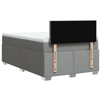 Boxspring met matras stof lichtgrijs 120x200 cm