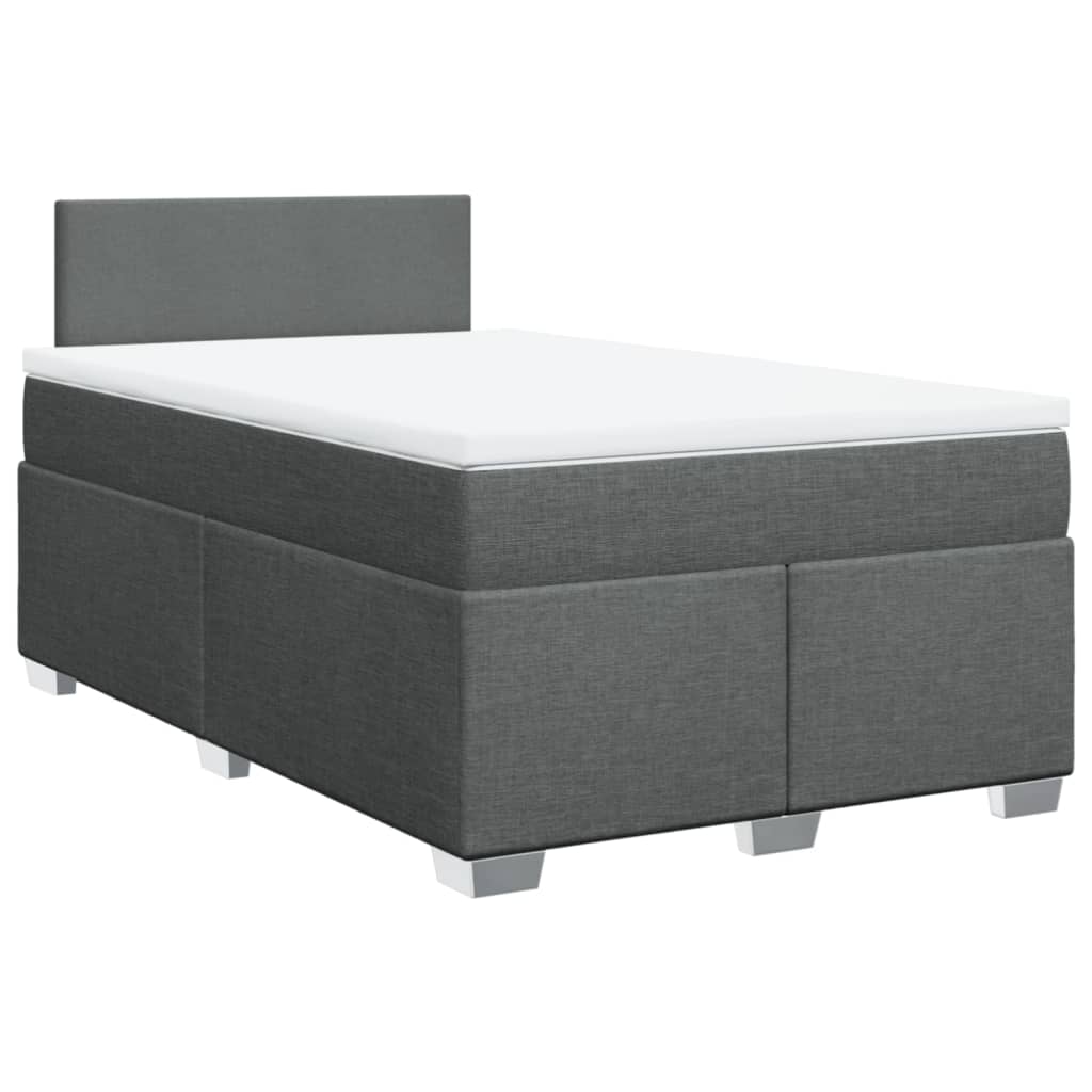 Boxspring met matras stof donkergrijs 120x200 cm