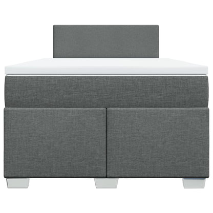Boxspring met matras stof donkergrijs 120x200 cm