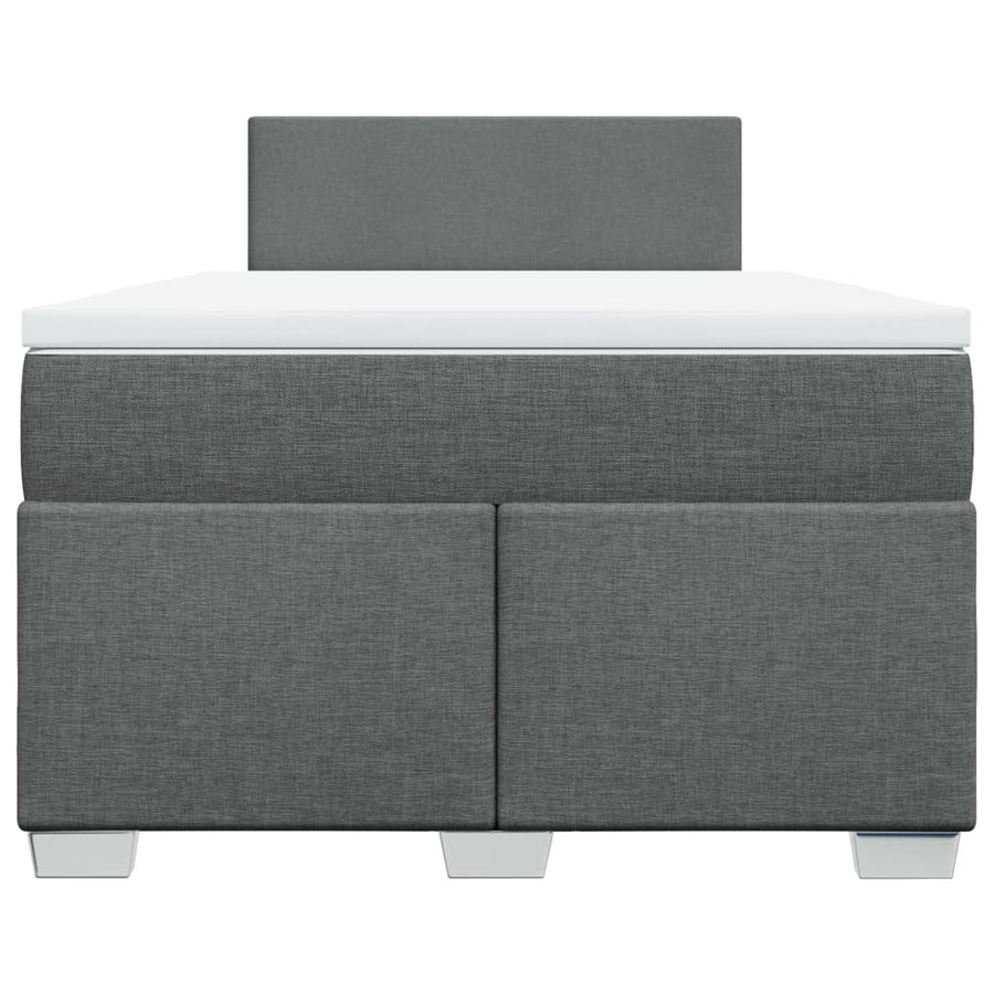 Boxspring met matras stof donkergrijs 120x200 cm