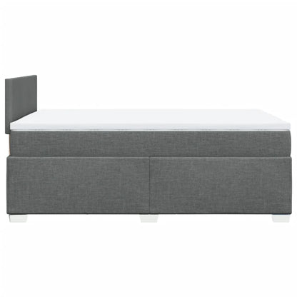 Boxspring met matras stof donkergrijs 120x200 cm