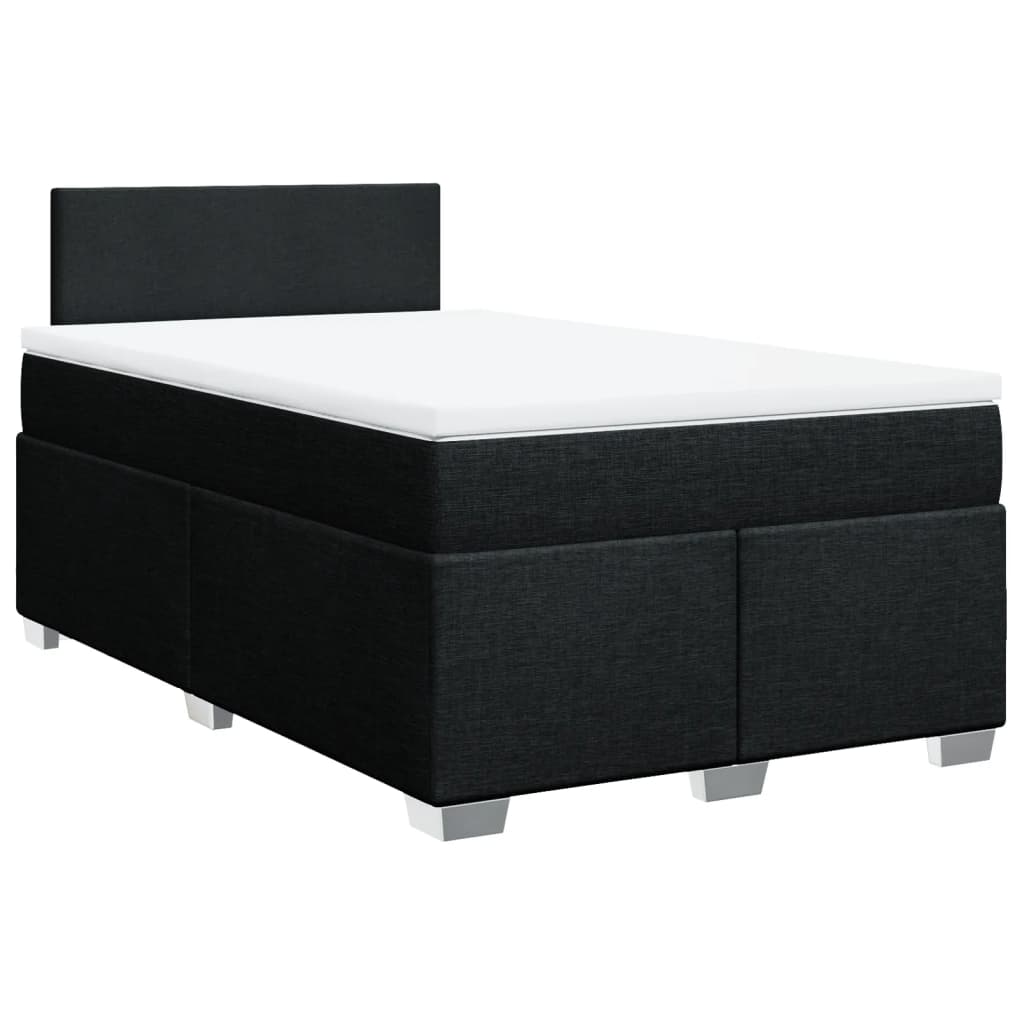 Boxspring met matras stof zwart 120x200 cm