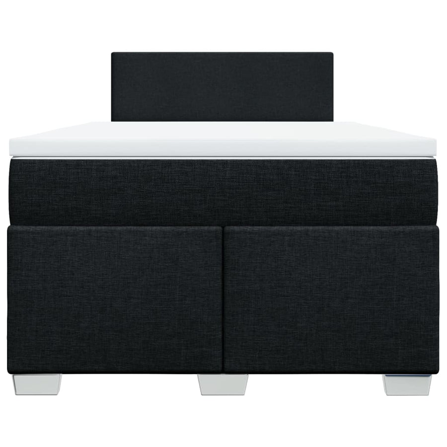 Boxspring met matras stof zwart 120x200 cm