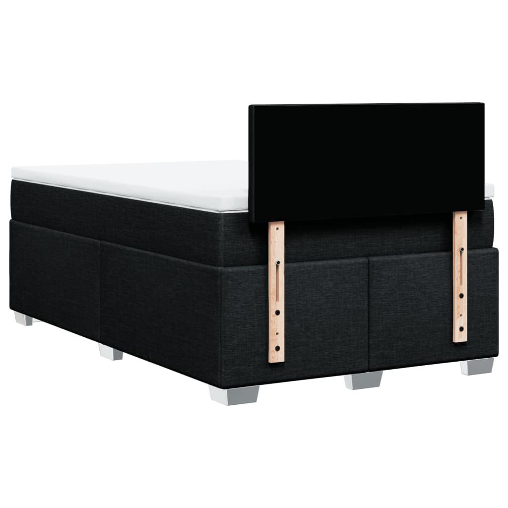 Boxspring met matras stof zwart 120x200 cm