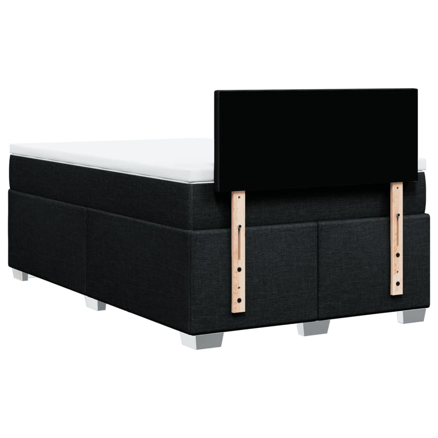 Boxspring met matras stof zwart 120x200 cm