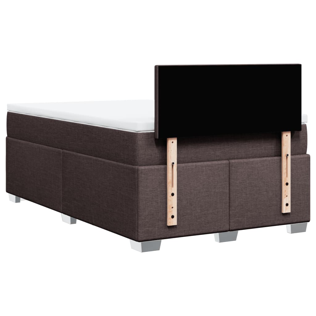 Boxspring met matras stof donkerbruin 120x200 cm