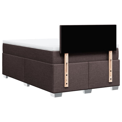 Boxspring met matras stof donkerbruin 120x200 cm