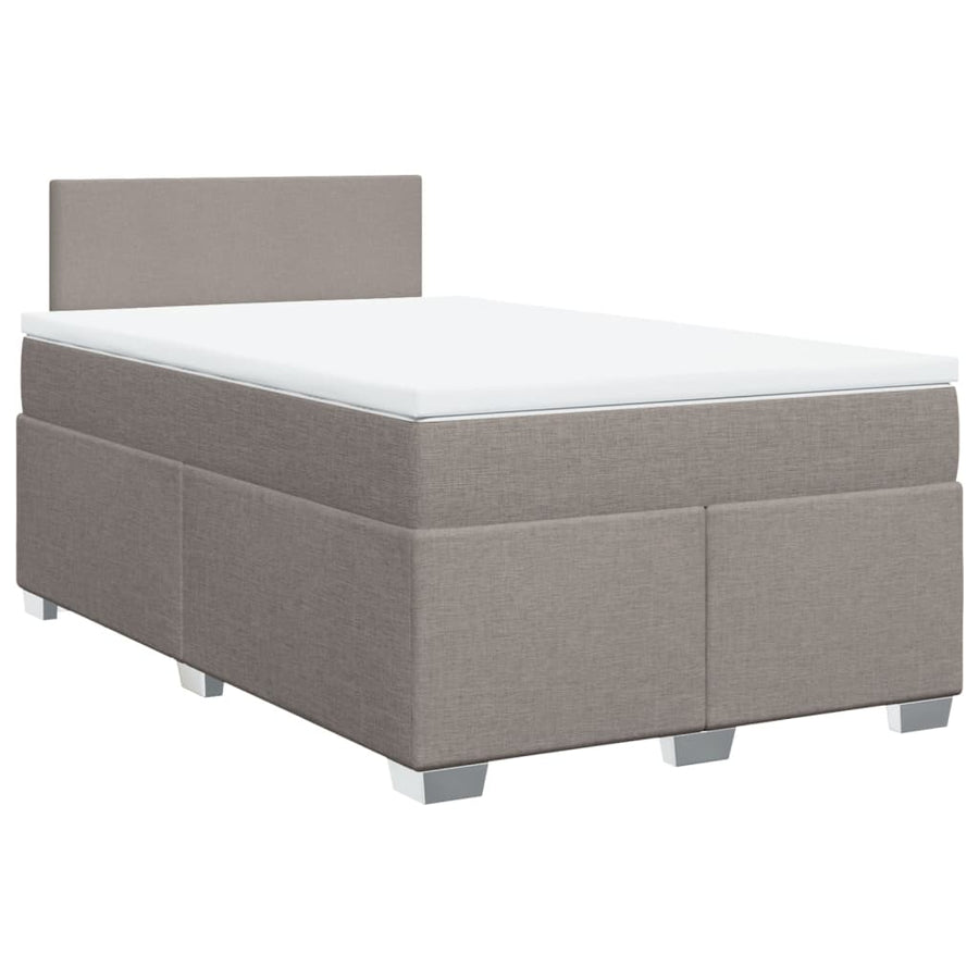 Boxspring met matras stof taupe 120x200 cm