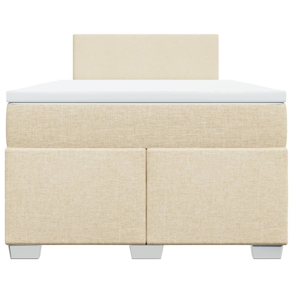 Boxspring met matras stof crèmekleurig 120x200 cm
