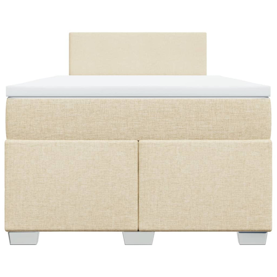 Boxspring met matras stof crèmekleurig 120x200 cm