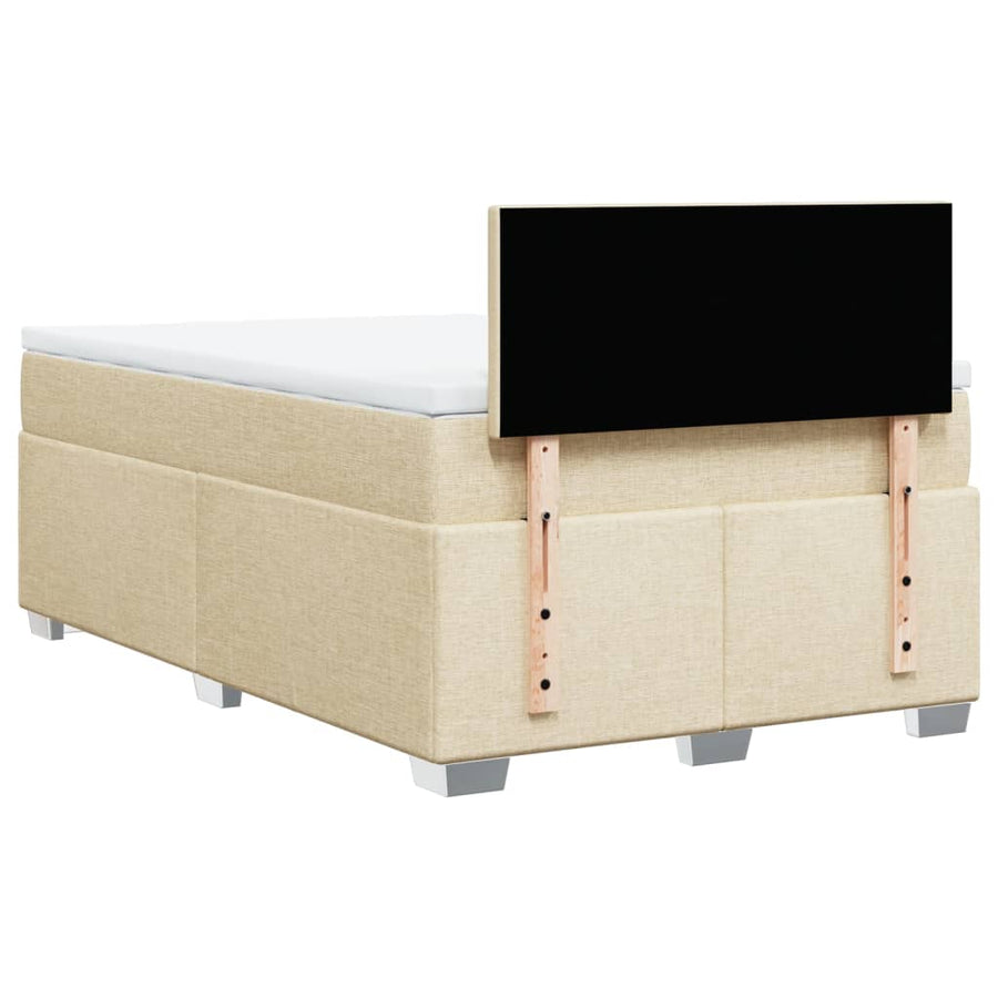 Boxspring met matras stof crèmekleurig 120x200 cm
