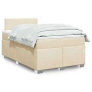 Boxspring met matras 120x200 cm crème stof