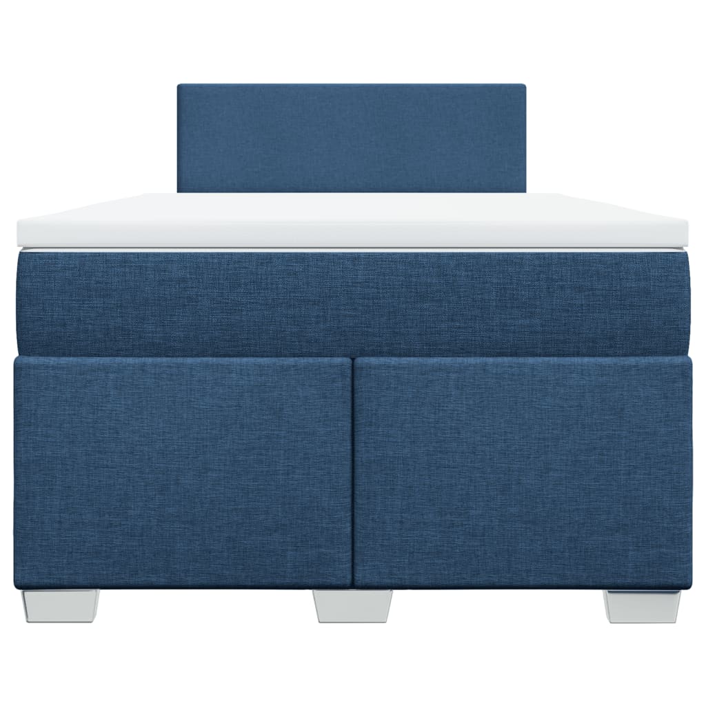 Boxspring met matras stof blauw 120x200 cm