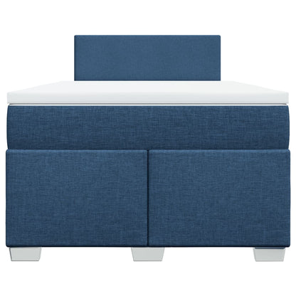 Boxspring met matras stof blauw 120x200 cm