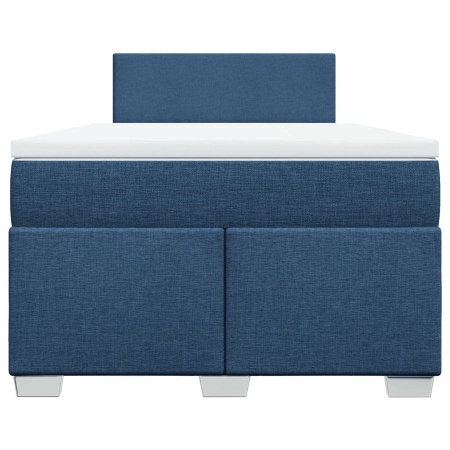 Boxspring met matras stof blauw 120x200 cm