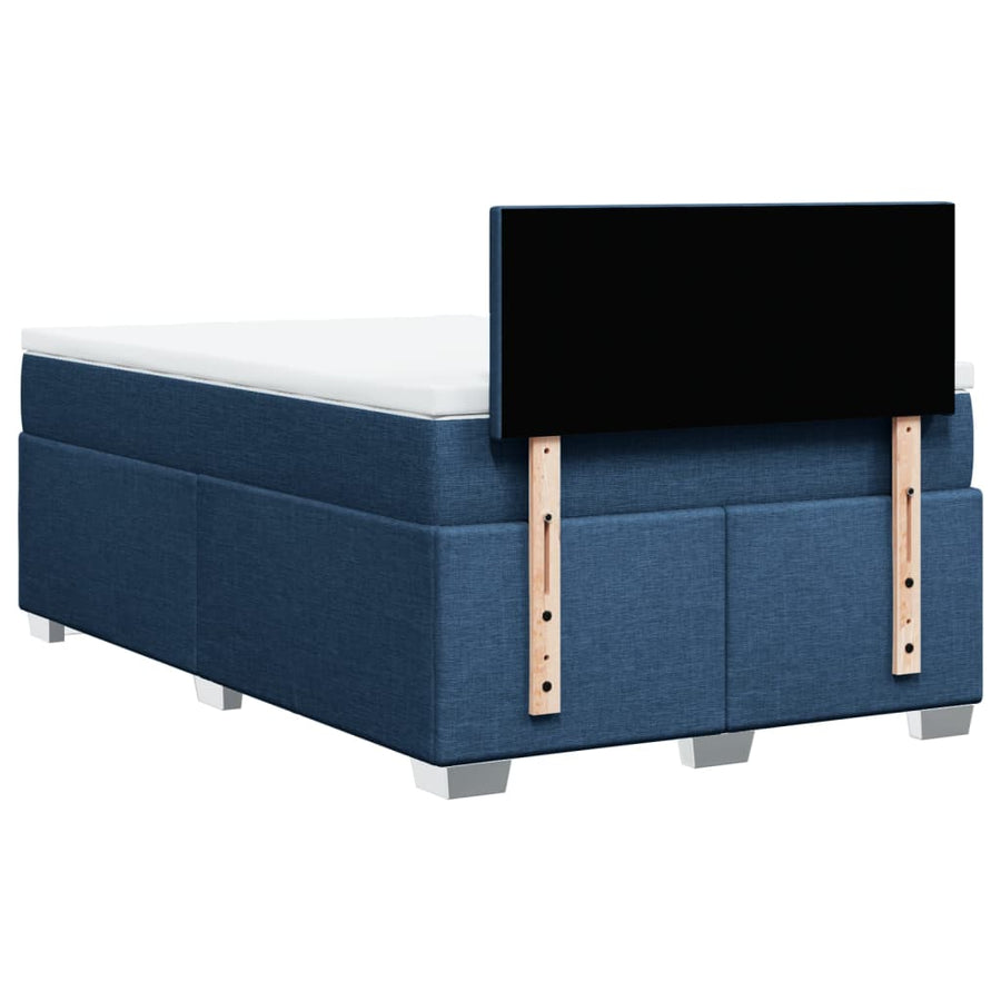 Boxspring met matras stof blauw 120x200 cm