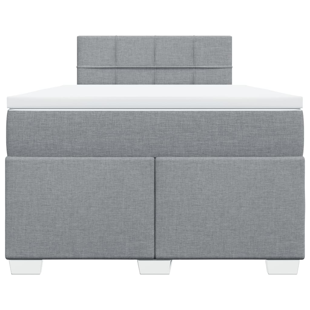 Boxspring met matras stof lichtgrijs 120x200 cm
