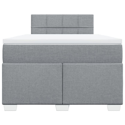 Boxspring met matras stof lichtgrijs 120x200 cm