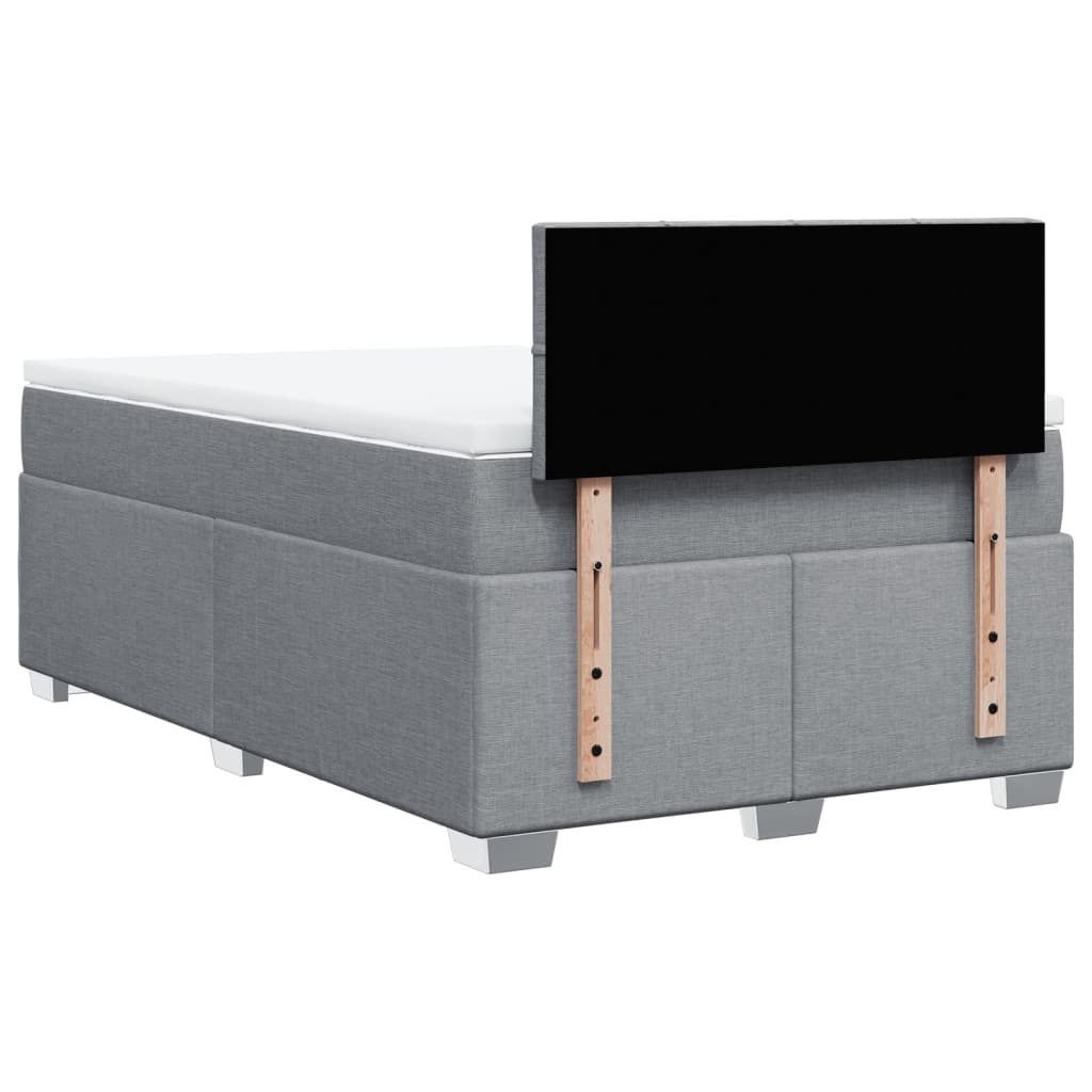 Boxspring met matras stof lichtgrijs 120x200 cm