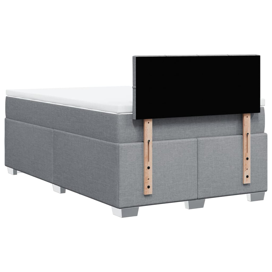 Boxspring met matras stof lichtgrijs 120x200 cm