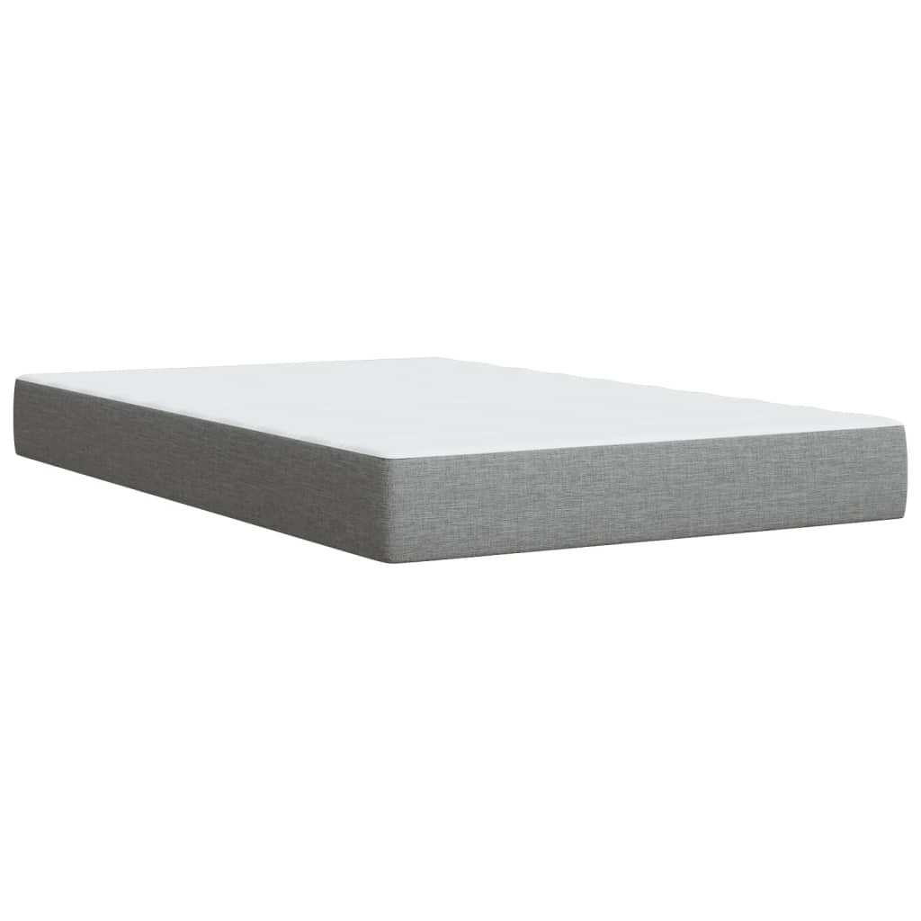 Boxspring met matras stof lichtgrijs 120x200 cm