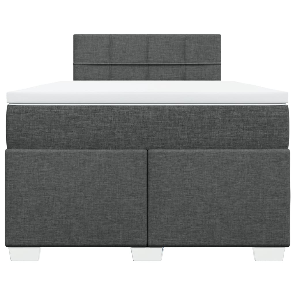 Boxspring met matras stof donkergrijs 120x200 cm
