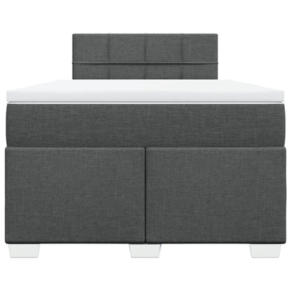 Boxspring met matras stof donkergrijs 120x200 cm
