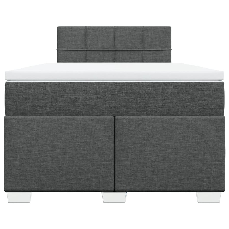 Boxspring met matras stof donkergrijs 120x200 cm
