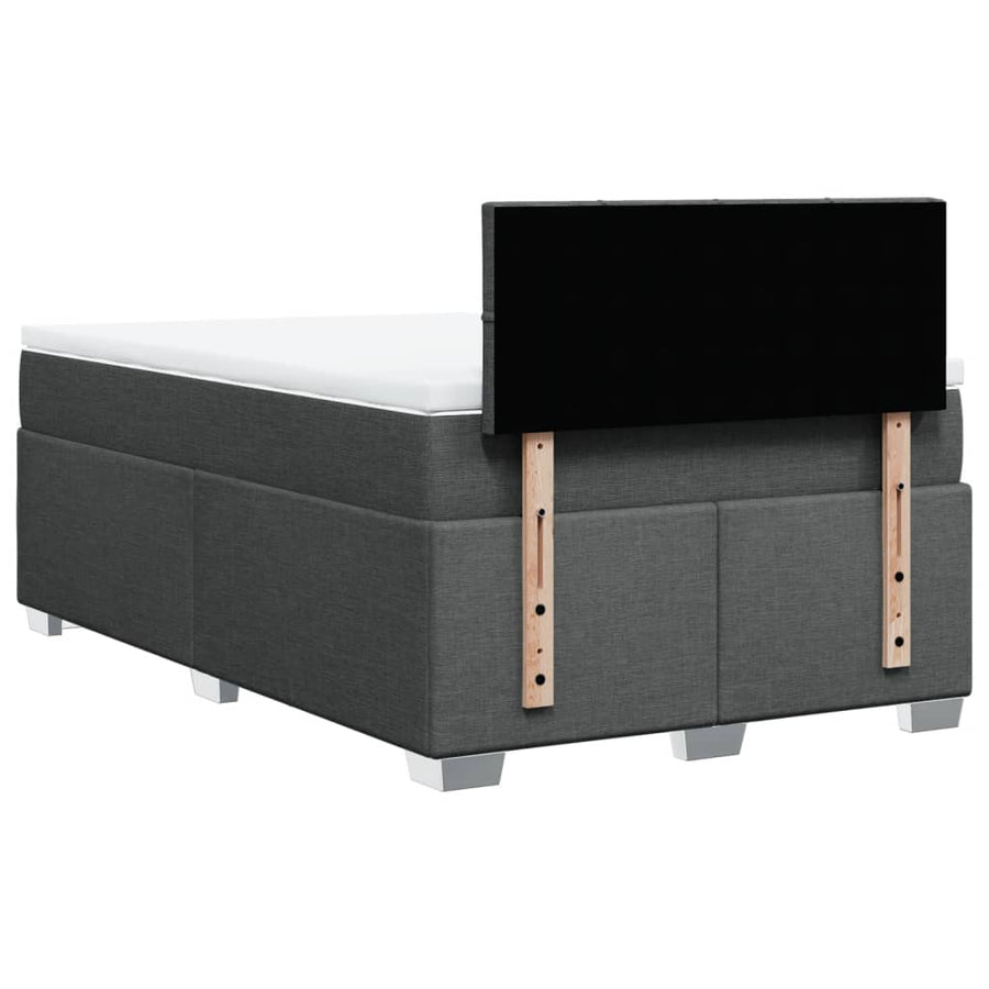 Boxspring met matras stof donkergrijs 120x200 cm