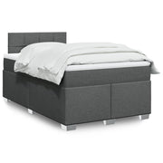 Boxspring met matras 120x200 cm donkergrijs stof