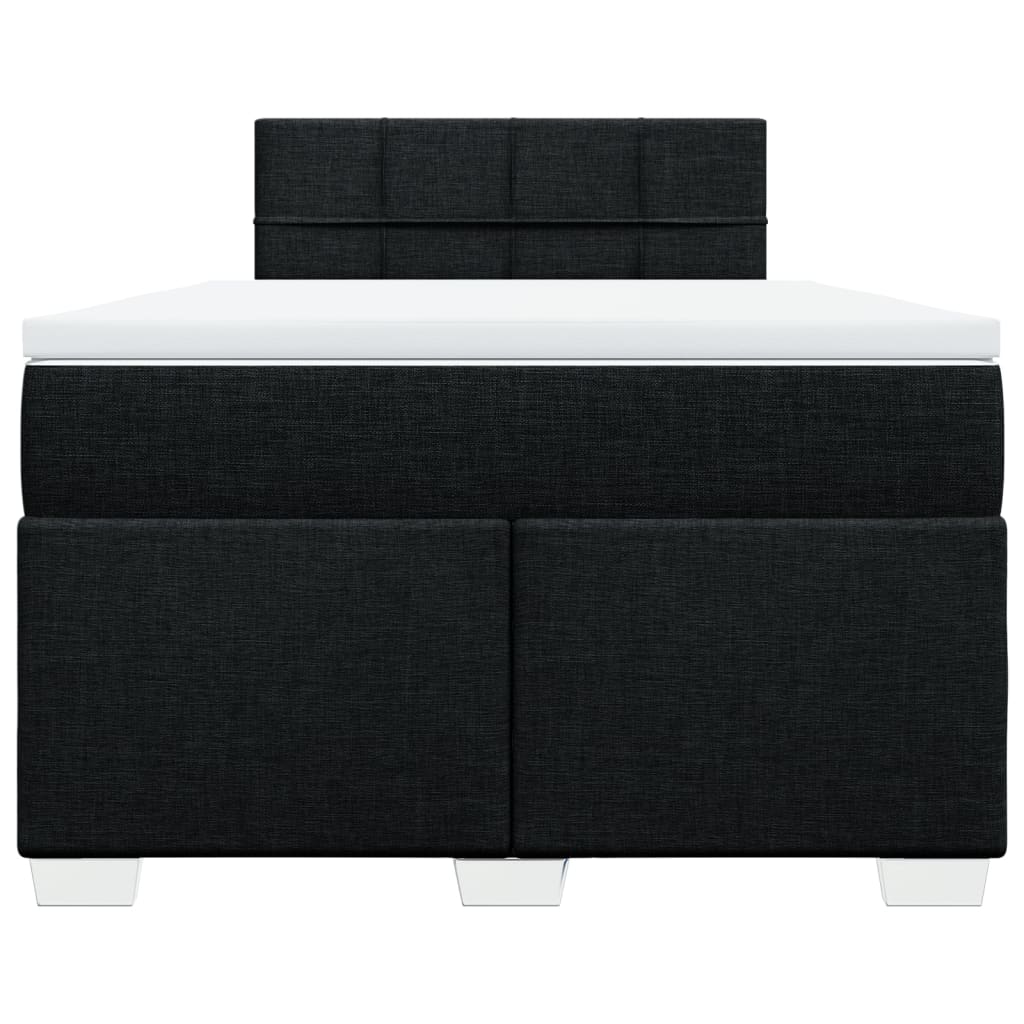 Boxspring met matras stof zwart 120x200 cm