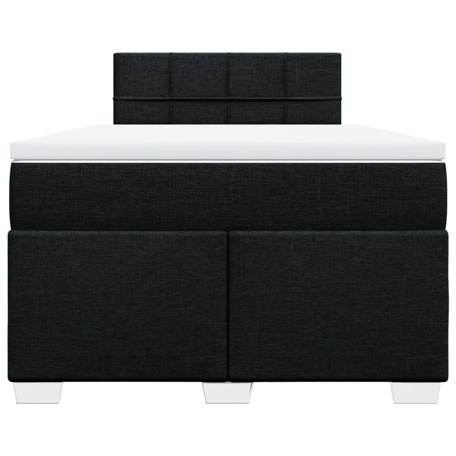 Boxspring met matras stof zwart 120x200 cm