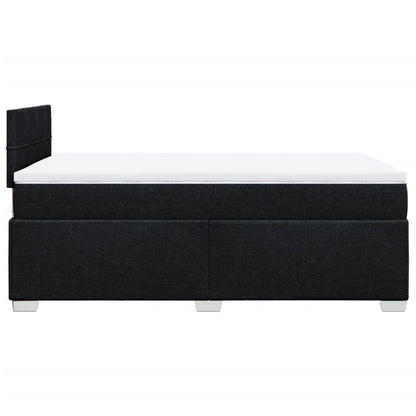 Boxspring met matras stof zwart 120x200 cm