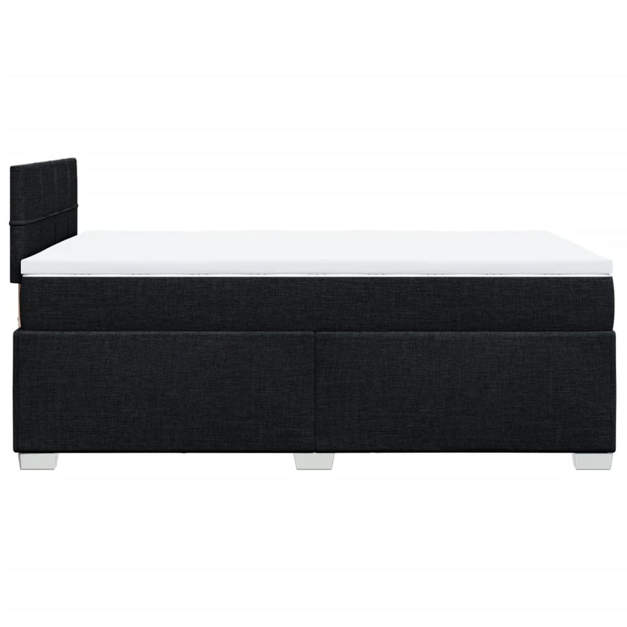 Boxspring met matras stof zwart 120x200 cm