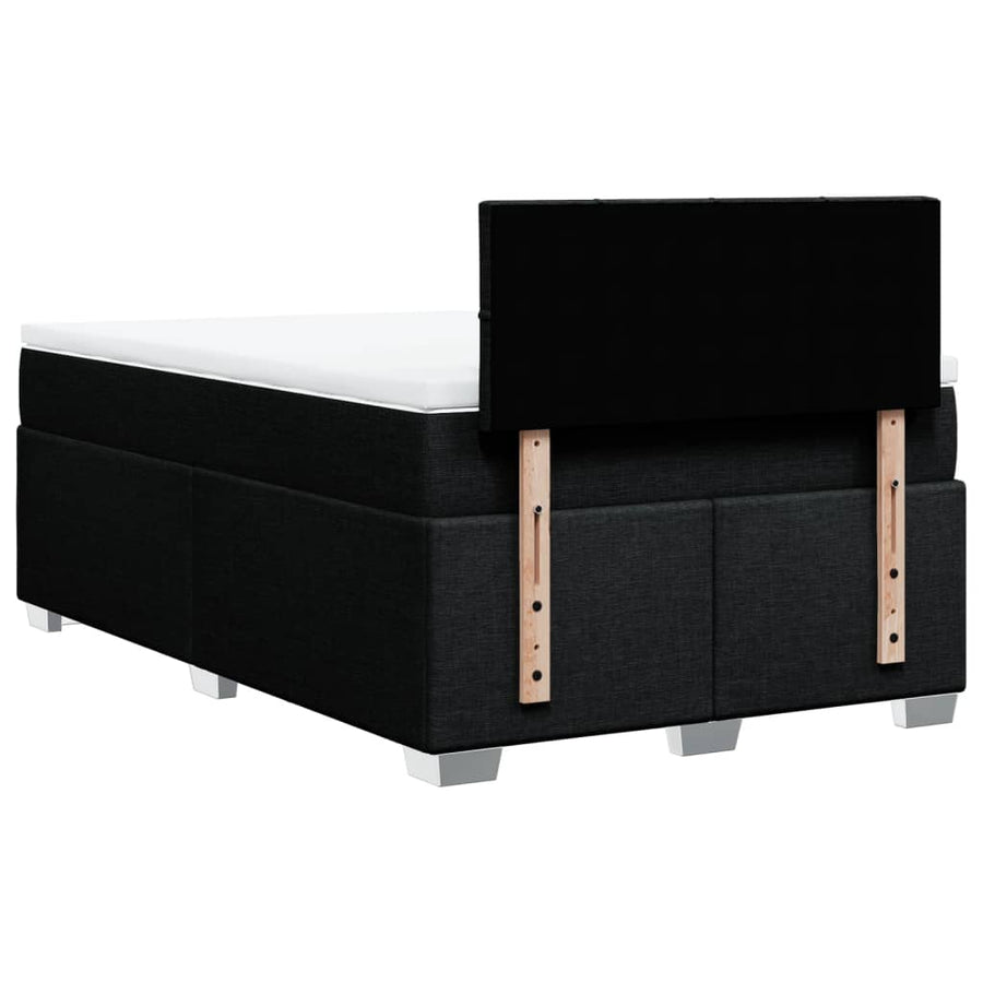 Boxspring met matras stof zwart 120x200 cm