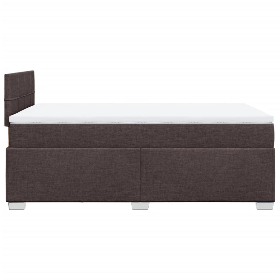 Boxspring met matras stof donkerbruin 120x200 cm