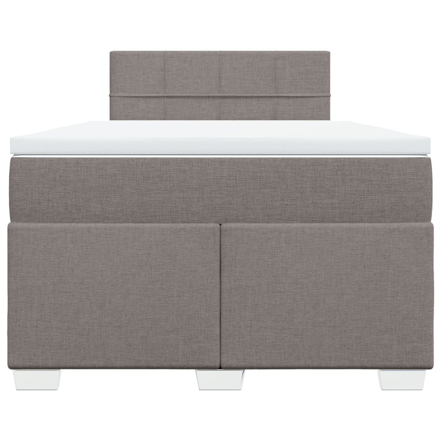 Boxspring met matras stof taupe 120x200 cm