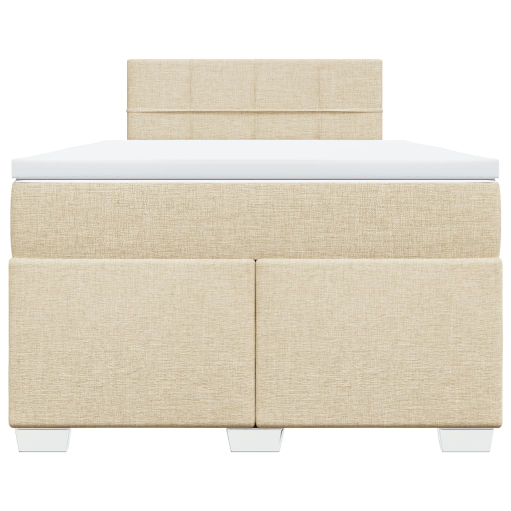 Boxspring met matras stof crèmekleurig 120x200 cm