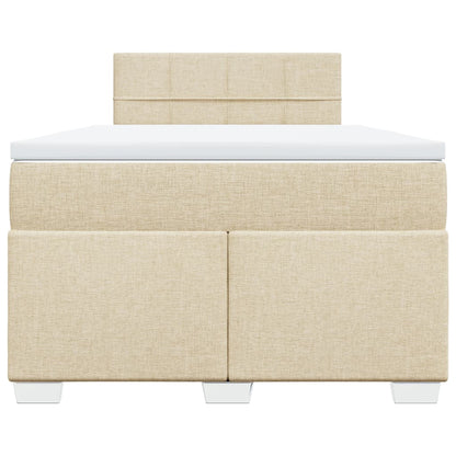 Boxspring met matras stof crèmekleurig 120x200 cm
